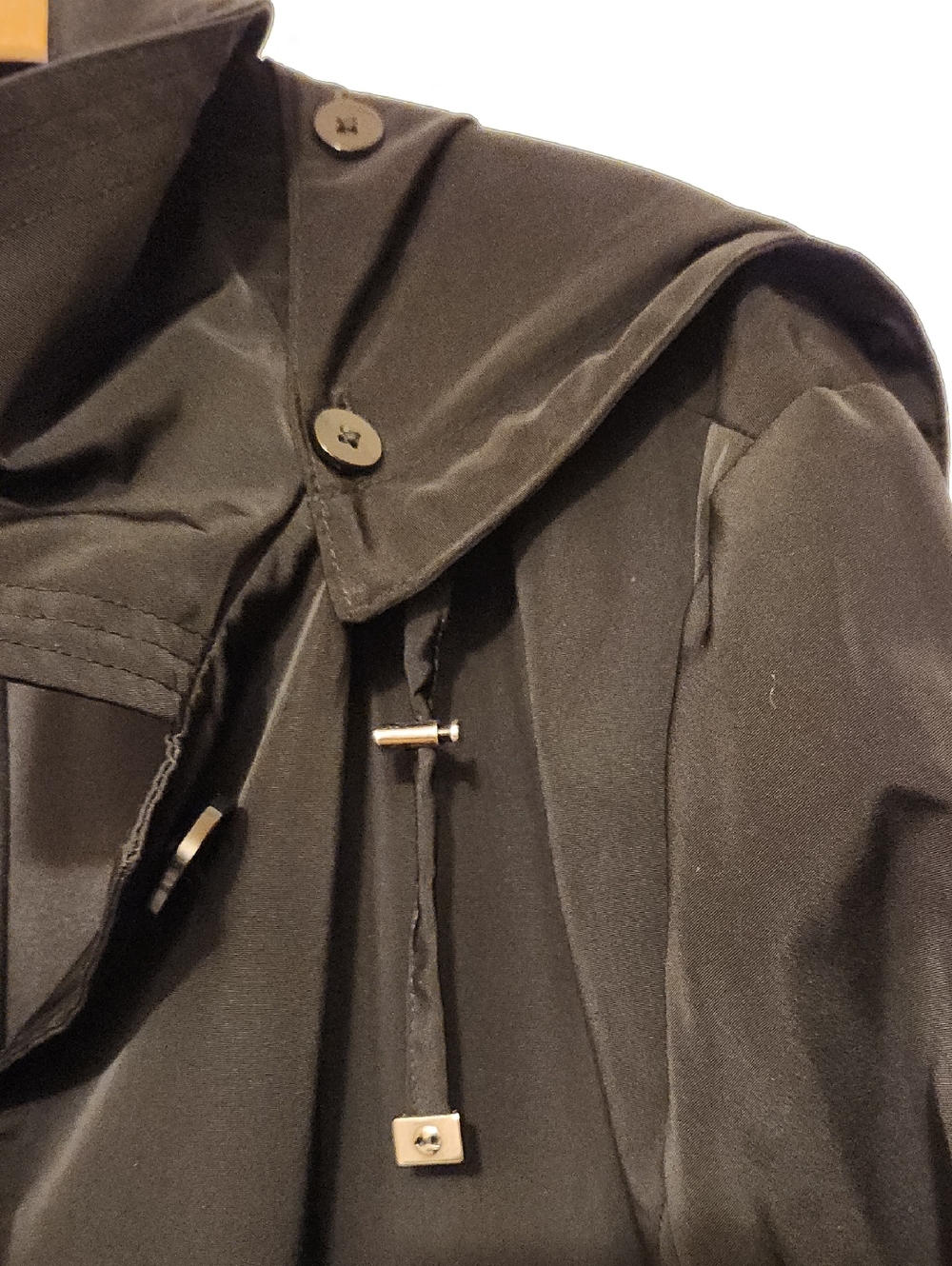 London Fog Women's Black Trench Coat With Hood XL - Picture 4 of 15